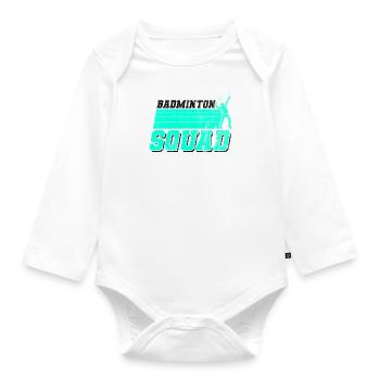 Badminton Squad Hobby Badminton Player Shuttlecock - Organic Longsleeve Baby Bodysuit - white - Front