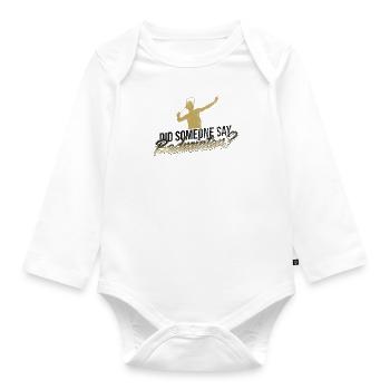 Jemand sagt Badminton Hobby Sports Tournament - Baby Bio-Langarm-Body - Weiß - Vorne