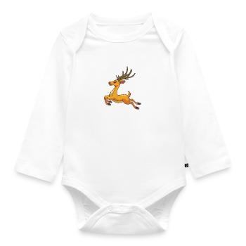Weihnachten Rudolf Rote Nase Design - Baby Bio-Langarm-Body - Weiß - Vorne