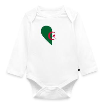 Algeria Heart - Baby Bio-Langarm-Body - Weiß - Vorne