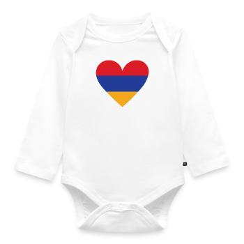 Armenia Heart - Baby Bio-Langarm-Body - Weiß - Vorne