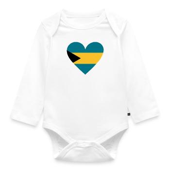 Bahamas Cœur - Body Bébé bio manches longues - blanc - Devant