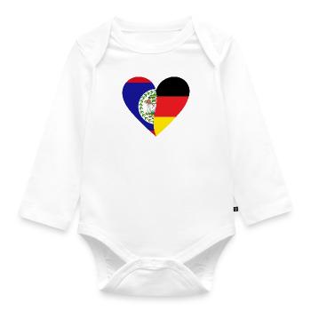 Belize Germany Heart - Baby Bio-Langarm-Body - Weiß - Vorne
