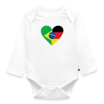 Bralemao Heart - Baby Bio-Langarm-Body - Weiß - Vorne
