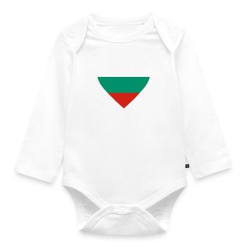 Bulgaria Heart - Organic Longsleeve Baby Bodysuit - white - Front