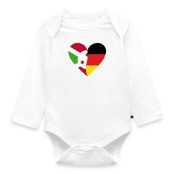 Burundi Allemagne Cœur - Body Bébé bio manches longues - blanc - Devant