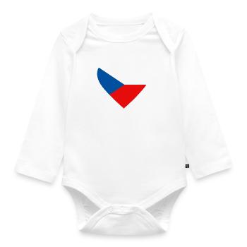 République tchèque Cœur - Body Bébé bio manches longues - blanc - Devant