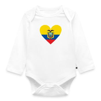 Ecuador Heart - Baby Bio-Langarm-Body - Weiß - Vorne