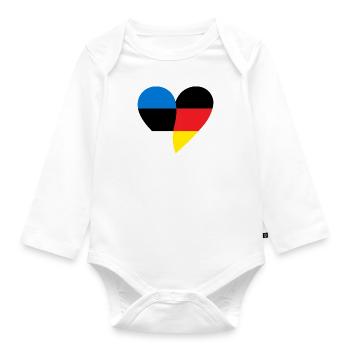 Estonia Germany Heart - Baby Bio-Langarm-Body - Weiß - Vorne
