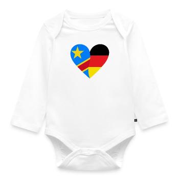 République démocratique du Congo Allemagne Cœur - Body Bébé bio manches longues - blanc - Devant