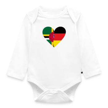 Dominica Germany Heart - Baby Bio-Langarm-Body - Weiß - Vorne