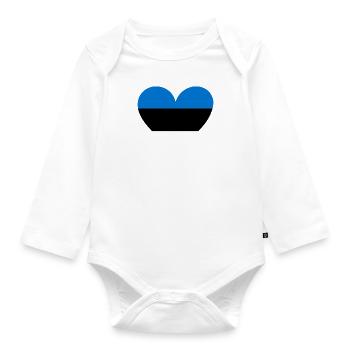 Estonia Heart - Baby Bio-Langarm-Body - Weiß - Vorne