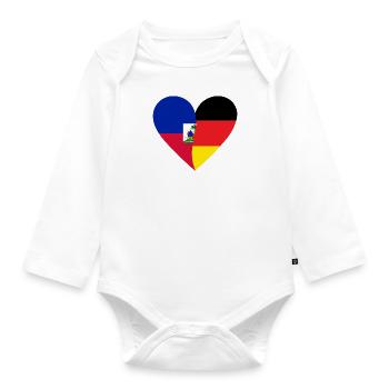 Haïti Allemagne Cœur - Body Bébé bio manches longues - blanc - Devant