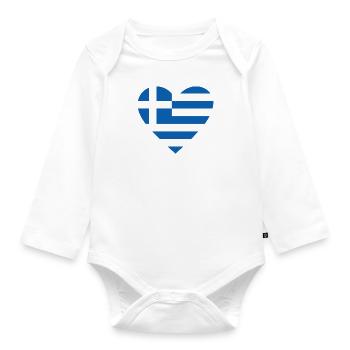 Grèce Cœur - Body Bébé bio manches longues - blanc - Devant