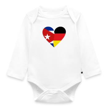 Cuba Allemagne Cœur - Body Bébé bio manches longues - blanc - Devant