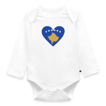 Cœur du Kosovo - Body Bébé bio manches longues - blanc - Devant