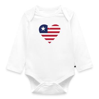 Liberia Heart - Organic Longsleeve Baby Bodysuit - white - Front