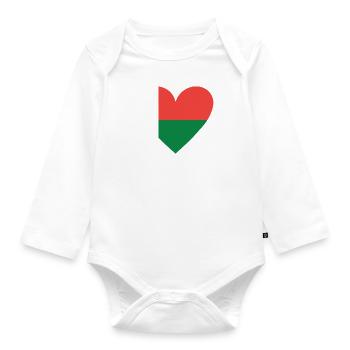 Madagascar Heart - Baby Bio-Langarm-Body - Weiß - Vorne