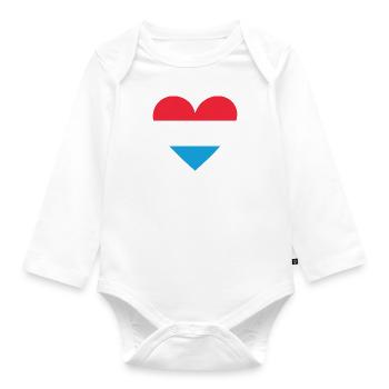 Luxembourg Heart - Organic Longsleeve Baby Bodysuit - white - Front