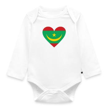 Mauritania Heart - Baby Bio-Langarm-Body - Weiß - Vorne