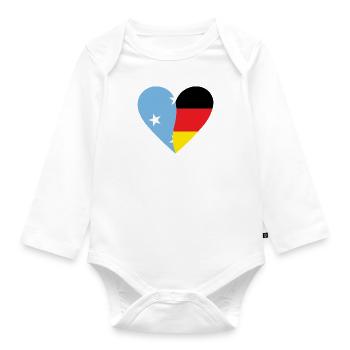 Micronesia Germany Heart - Baby Bio-Langarm-Body - Weiß - Vorne