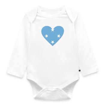 Micronesia Heart - Baby Bio-Langarm-Body - Weiß - Vorne