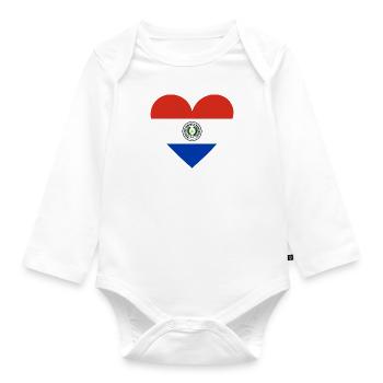 Paraguay Heart - Organic Longsleeve Baby Bodysuit - white - Front