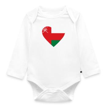 Oman Heart - Organic Longsleeve Baby Bodysuit - white - Front
