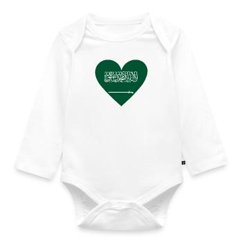 Arabie Saoudite Cœur - Body Bébé bio manches longues - blanc - Devant