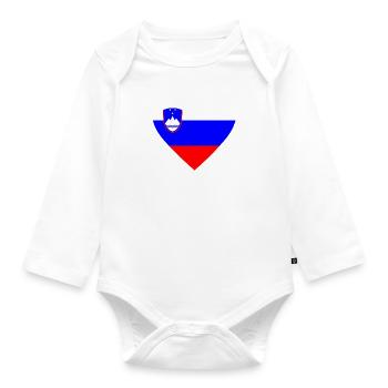 Slovenia Heart - Baby Bio-Langarm-Body - Weiß - Vorne