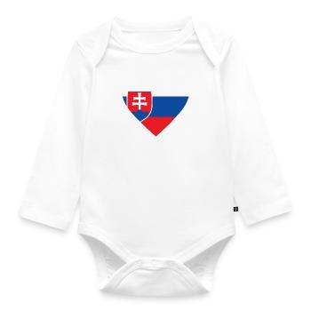Slovakia Heart - Organic Longsleeve Baby Bodysuit - white - Front
