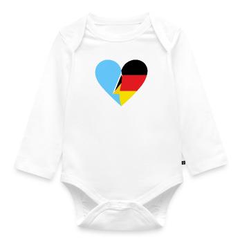 Sainte-Lucie Allemagne Cœur - Body Bébé bio manches longues - blanc - Devant
