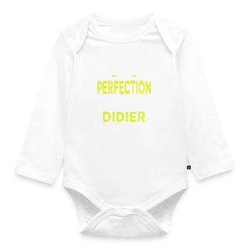 Didier si tu veux la perfection vélo humour velo - Body Bébé bio manches longues - blanc - Devant