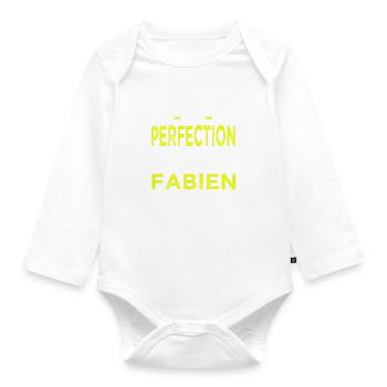 Fabien tu veux la perfection vélo humour cycliste - Body Bébé bio manches longues - blanc - Devant