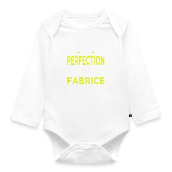 Fabrice si tu veux la perfection vélo humour velo - Body Bébé bio manches longues - blanc - Devant