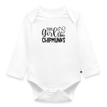Fille aime les tamias mignon écureuil animal de la - Body Bébé bio manches longues - blanc - Devant