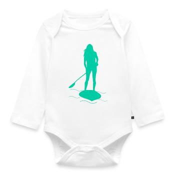 Stand Up Paddle - Organic Longsleeve Baby Bodysuit - white - Front