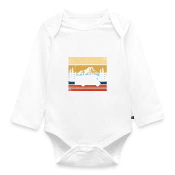 Reise vor dem sterben Wohnwagen Camper Camping - Baby Bio-Langarm-Body - Weiß - Vorne