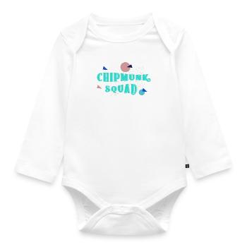 Chipmunk Squad Nature Wildlife Animal - Organic Longsleeve Baby Bodysuit - white - Front