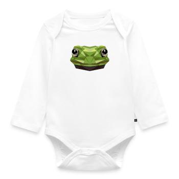 Frosch Künstlerisches Tier Puristische Tierwelt - Baby Bio-Langarm-Body - Weiß - Vorne
