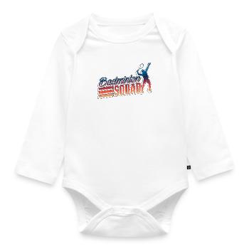 Hobby Sport Professioneller Badmintonspieler - Baby Bio-Langarm-Body - Weiß - Vorne