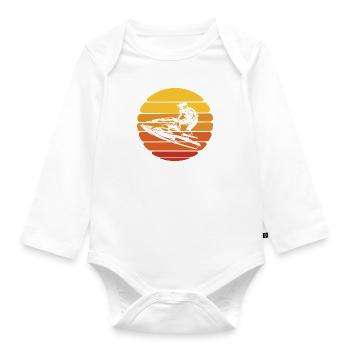 Jet Ski Sunset Water Sports Design - Organic Longsleeve Baby Bodysuit - white - Front