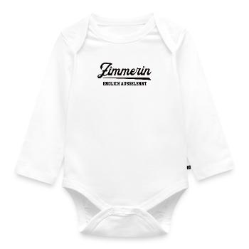 Zimmerin Ausbildung Bestanden Ausbildungsende - Baby Bio-Langarm-Body - Weiß - Vorne