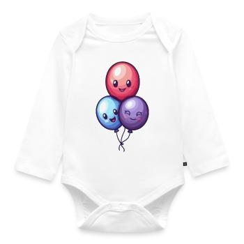 Balloons for children - Organic Longsleeve Baby Bodysuit - white - Front