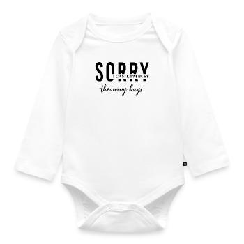 Busy Throwing Bags Hobby Sack Tossing Funny - Body Bébé bio manches longues - blanc - Devant