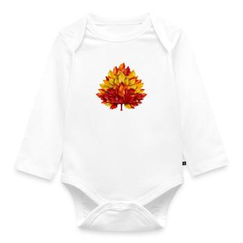 Autumn in Spain: Yellow-red foliage as a symbol of the - Organic Longsleeve Baby Bodysuit - white - Front