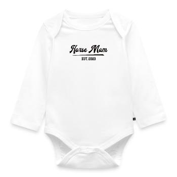 Horse Mom 2023 Pferdemama Pferdefrau Horsemom - Baby Bio-Langarm-Body - Weiß - Vorne