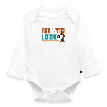Robotics Legend Funny Robot Engineer - Organic Longsleeve Baby Bodysuit - white - Front