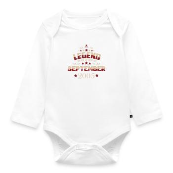 Une légende est née en septembre 2005 - Body Bébé bio manches longues - blanc - Devant