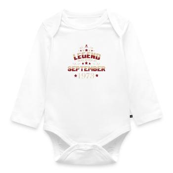 Une légende est née en septembre 1963 - Body Bébé bio manches longues - blanc - Devant